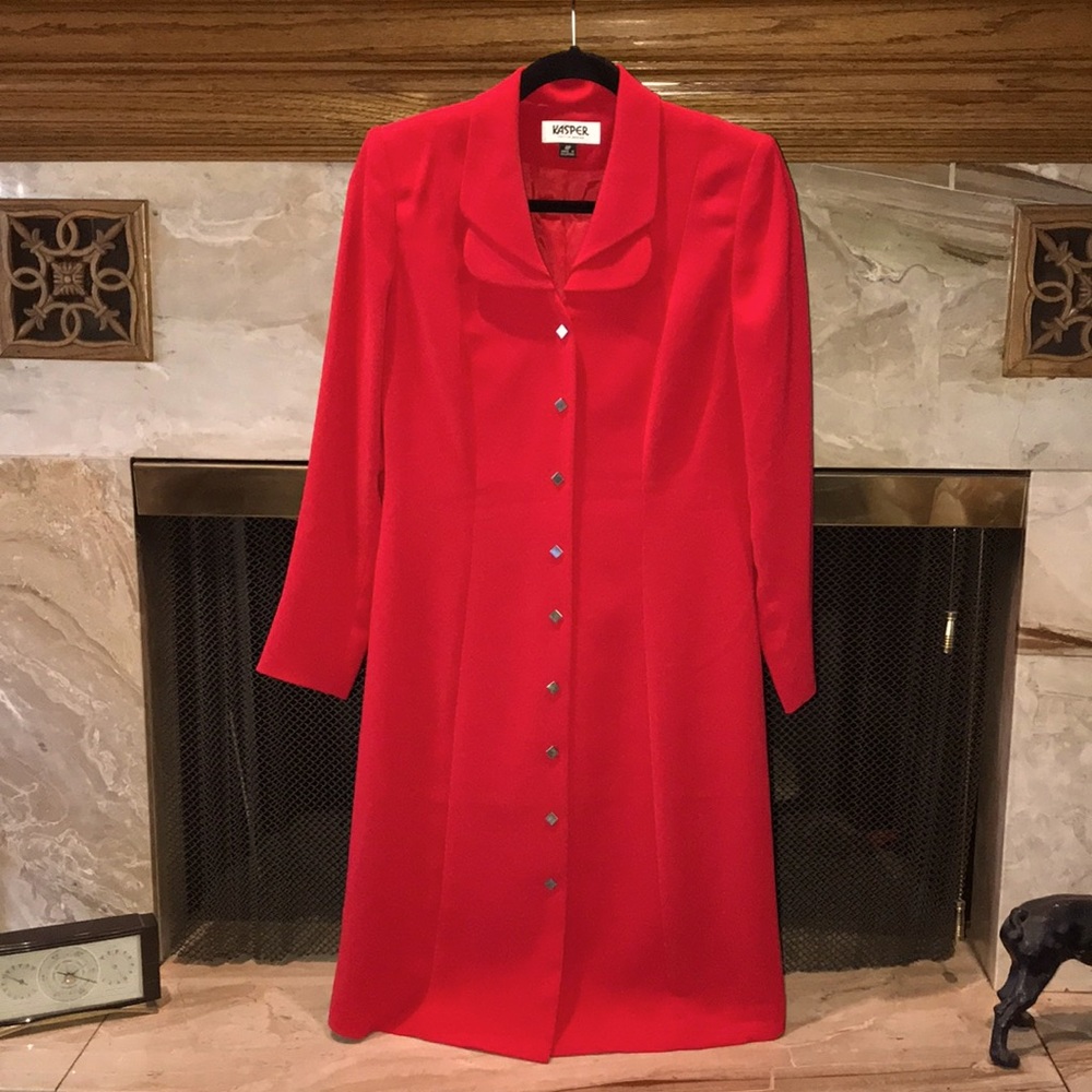 Kasper Petite Shirt Dress, Red, Sz 4P, EUC!
